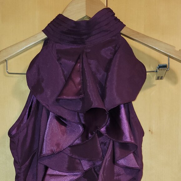 Azwell Tops - Purple 100% Silk Dress Halter Tank Medium